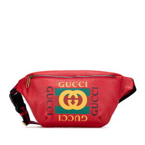 GUCCI Red Leather Fanny Pack